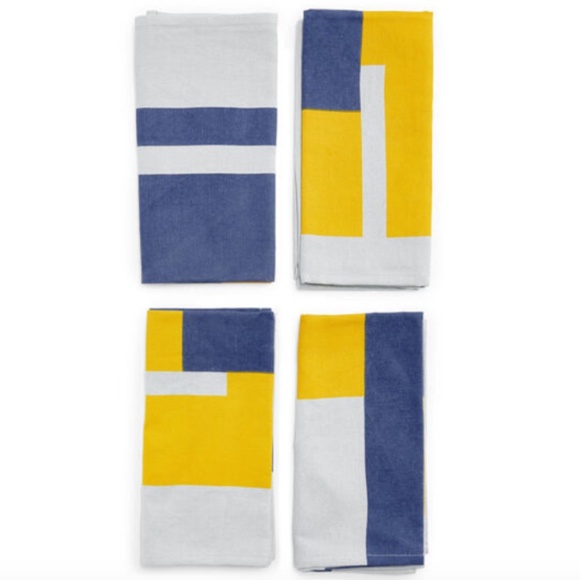 New- Original Packaging MOMA Mergentime Once In a While Napkin Set of 4 (blue) - Picture 5 of 5